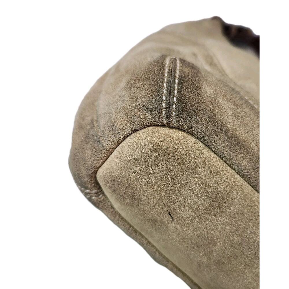 Vintage Coach Hamilton Hobo Shoulder Bag Suede Beige / Burgundy 705S-7472 - Picture 6 of 13